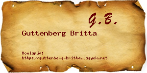 Guttenberg Britta névjegykártya